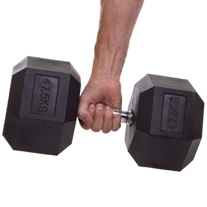 Гантель 47.5 кг цельная шестигранная Zelart-2679-47_5 Киев - изображение 1