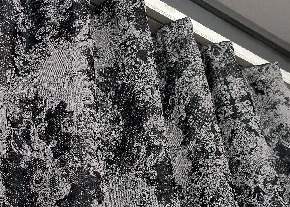 Шторна тканина "Льон Преміум" Туреччина колір чорний з сірим 1695ш Київ - фото 6