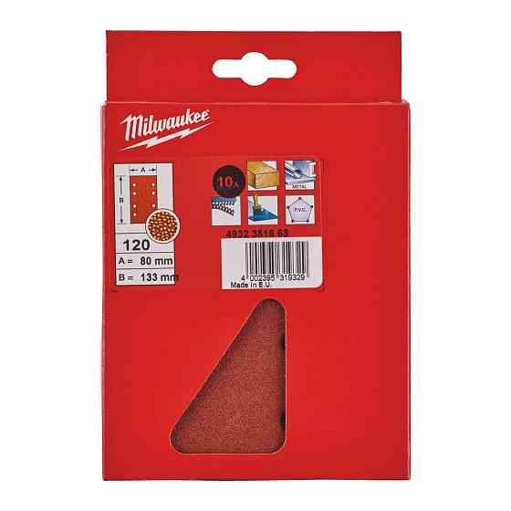 Лист шлифовальный MILWAUKEE, 80x133мм, зерно 120, (10шт), (замена на 4932492765) Одесса