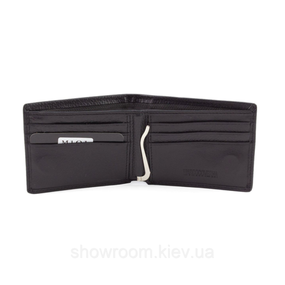 Шкіряний затискач для грошей на магніті Marco Coverna (101) black Київ