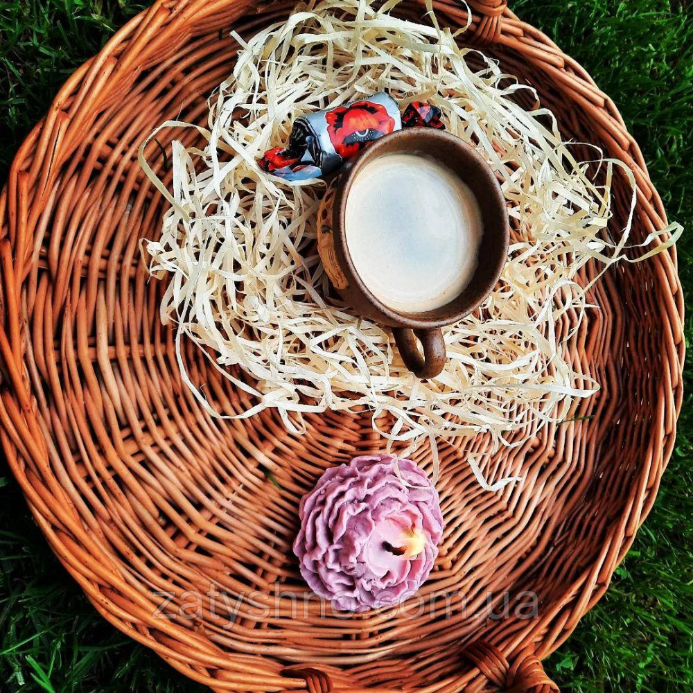 Поднос плетеный из лозы, круглый с ручками Киев - изображение 3