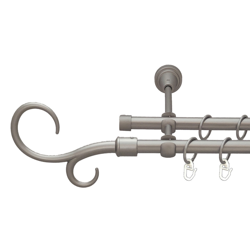 Карниз Orvit Гак Подвійний металевий дворядний відкритий Сатин 16\16 мм 300 см (6098917) Львів - фото 1