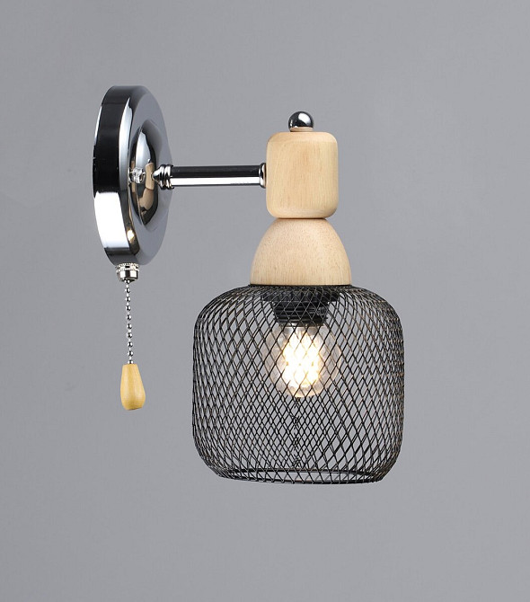 VALESO Бра настінне на один плафон VALESO K2347/1W Хром + Дерево K2347/1W Коломия - фото 1