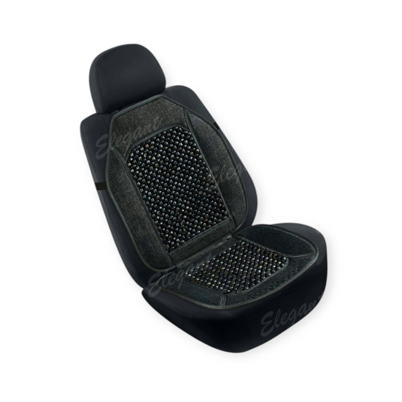 Накидка сиденье круглая массажная косточка, лён 47х100см черная на Мукачево - изображение 1