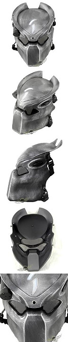 Маска Хищник RESTEQ бронзовая для страйкбола и пейнтбола — с инфракрасным лазером и LED-подсветкой Киев - изображение 2