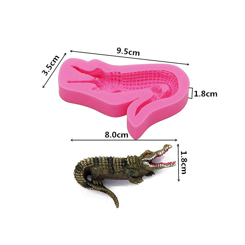 Молд силиконовый Крокодил 95 на 35 мм розовый Киев - изображение 2