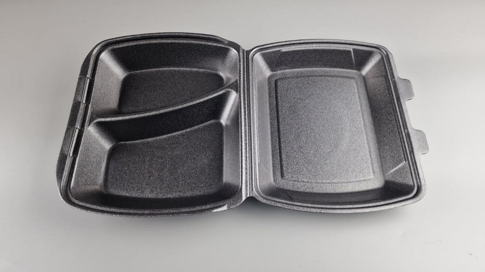 Ланчбокс зі спіненого полістиролу з кришкою (390*242*74) чорний МВ-2 (150 шт.) Харків - фото 3