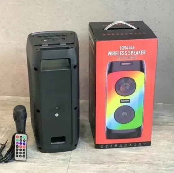 Колонка музична портативна Bluetooth ZQS4246, 30Вт, 2 динаміка, FM-радіо, LED підсвітка, еквалайзер Київ