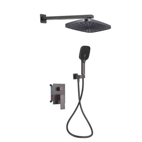 Душевая система скрытого монтажа Qtap Gemini на два потребителя QTGEM113GMB45698 графит Gunmetal Black PVD Киев