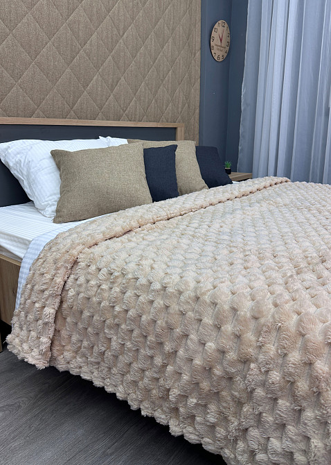 Плед-покривало 210х210 см (+-5см) Соти Світло-бежевий (87-204) Київ - фото 5