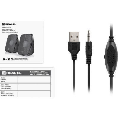 Акустична система REAL-EL S-25 USB Black (EL121100022) Вінниця - фото 3