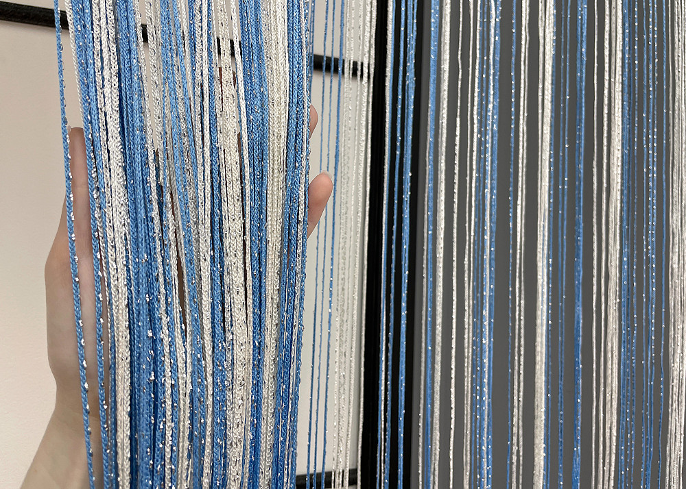 Шторы-нити с люрексом Голубой с белым 300х300см 1 шт (61-071) Киев - изображение 7