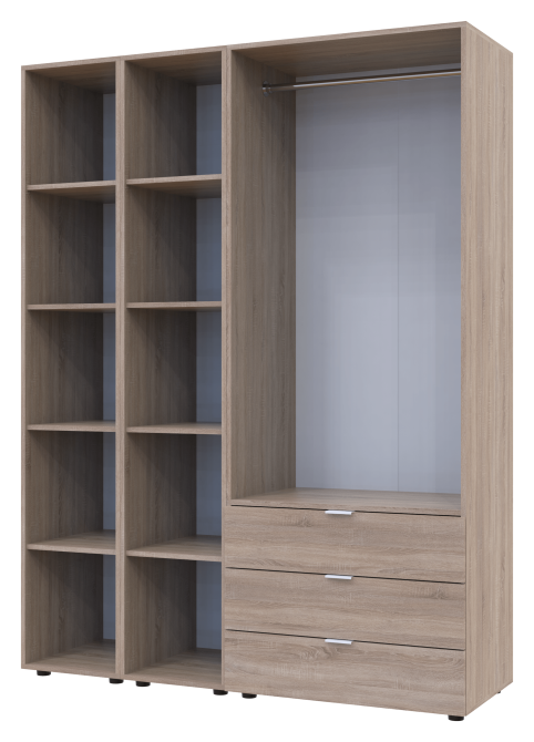 Комплект шкафов для одежды Doros Гелар (3 шт.) 153,9х49,5х203,4 см Дуб сонома (DRS-011144) Львов - изображение 3