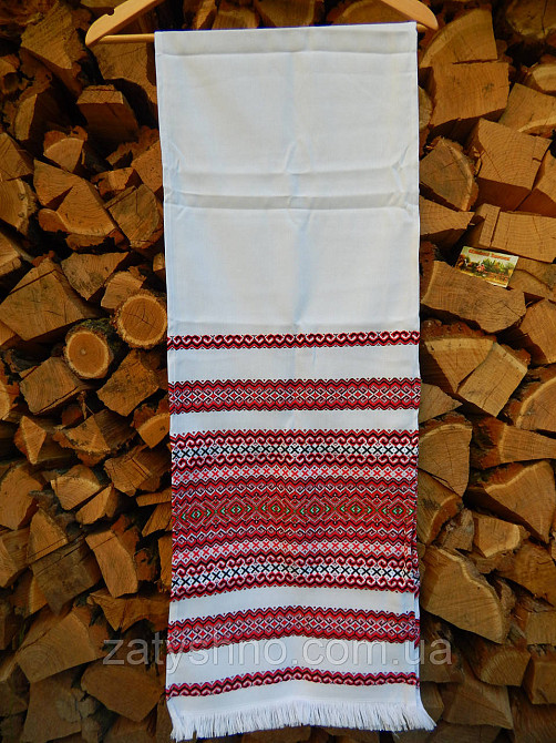 Вышитый рушник красный 240 длиной Киев - изображение 5