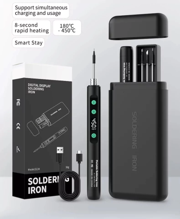 Паяльник акумуляторний S5134 з цифровим дисплеєм Чорний Київ