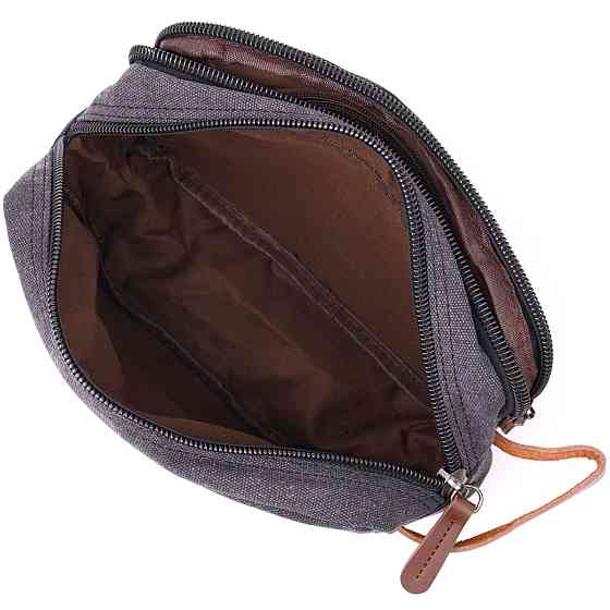 Стильная барсетка для мужчин на два отделения из качественного текстиля Vintage 22233 Черный Киев