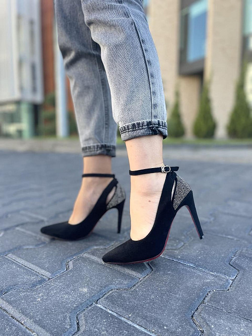 Туфлі жіночі LENA MELIANI чорні еко-замша каблук 10см 36р.37р.38р. (N47-E61138-1) Коломия - фото 10