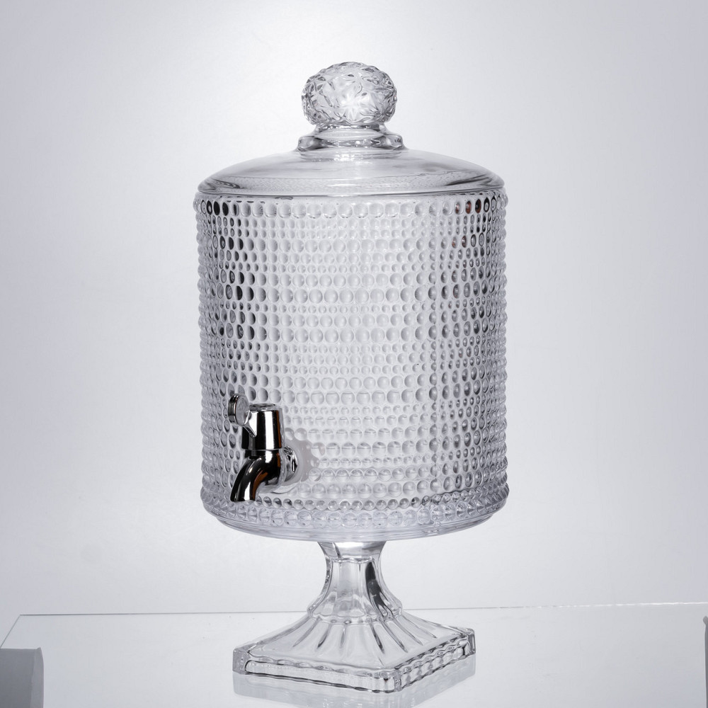 Yiwu Лимонадниця з краном на підставці скляна 4.5 л лимонадник 39 см прозорий HP-19-3045-9 Коломия - фото 4