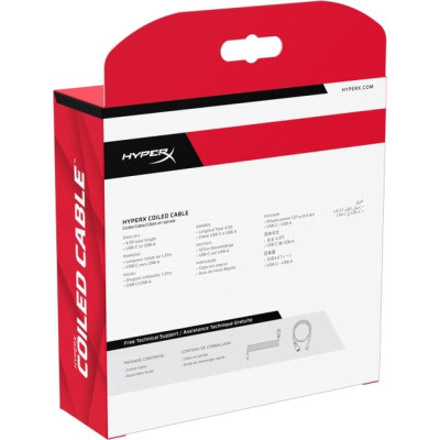 Дата кабель USB 2.0 AM to USB-C 1.37m coiled gray-black HyperX (6J679AA) Вінниця - фото 4