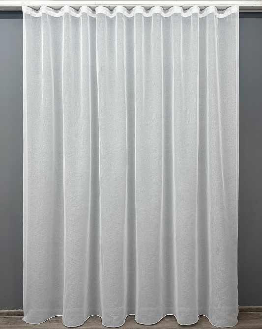 Тюль VR-Textil 1276т Мікро-льон однотонний Білий 200х270 см (43-136) Київ - фото 2