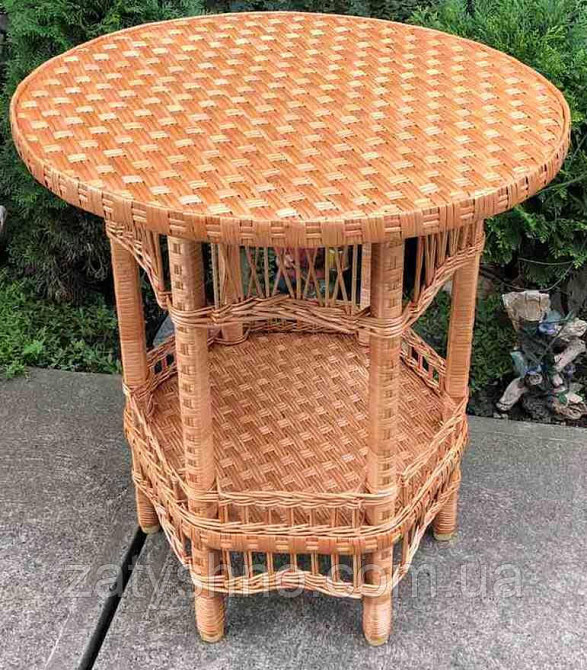 Стіл високий з лози з полицею Київ - фото 5