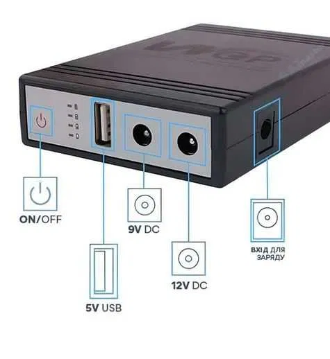 Источник бесперебойного питания Xoko WGP 8800mAh 5-12V (XK-WGP-8800) Черный Винница - изображение 10