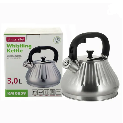 Чайник 3л нержавіюча сталь зі свистком з ручкою "soft-touch" 859 KAMILLE Житомир - фото 8