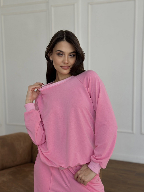 Женский спортивный костюм с широкими штанами Розовый XL/XXL Харьков - изображение 7