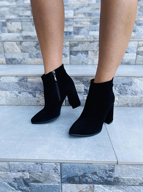 Nivelle Жіночі черевики NIVELLE чорні натуральна замша каблук 9.5 см висота 10 см (6093/48) Коломия - фото 7