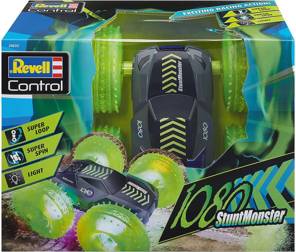 Радиоуправляемая машинка для трюков Revell Control 1080 на дистанционном управлении с LED колесами 4WD зеленая Киев - изображение 4