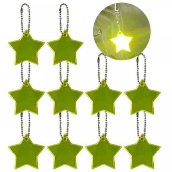 Брелки светоотражающие 10 штук 55 мм желтый Киев