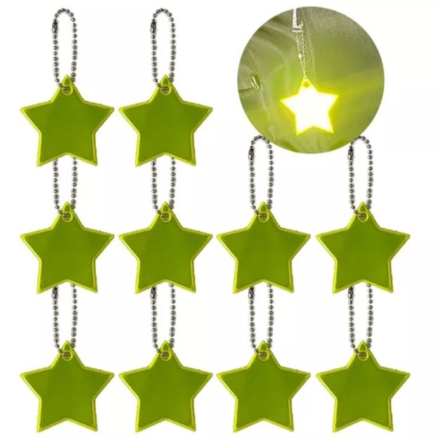 Брелки светоотражающие 10 штук 55 мм желтый Киев - изображение 1