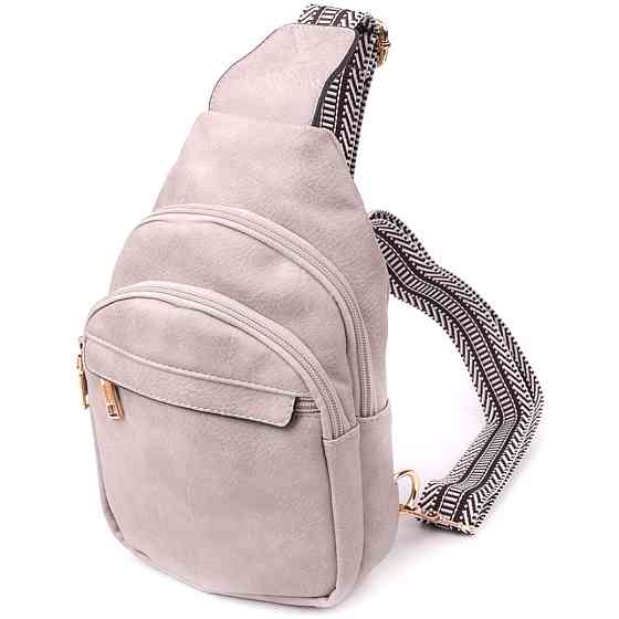 Стильная женская сумка через плечо из экокожи Vintage sale_15119 Бежевый Киев