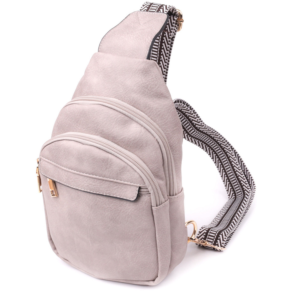 Стильная женская сумка через плечо из экокожи Vintage sale_15119 Бежевый Киев - изображение 1