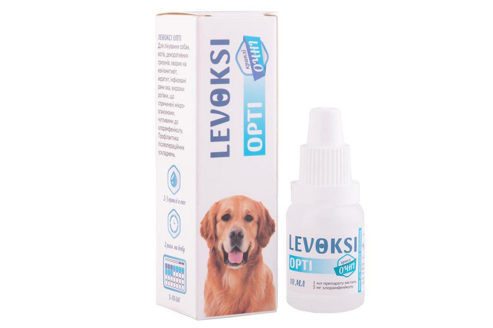 Краплі Левоксі-Опті очні для собак котів та декоративних гризунів 10 мл Вінниця - фото 1