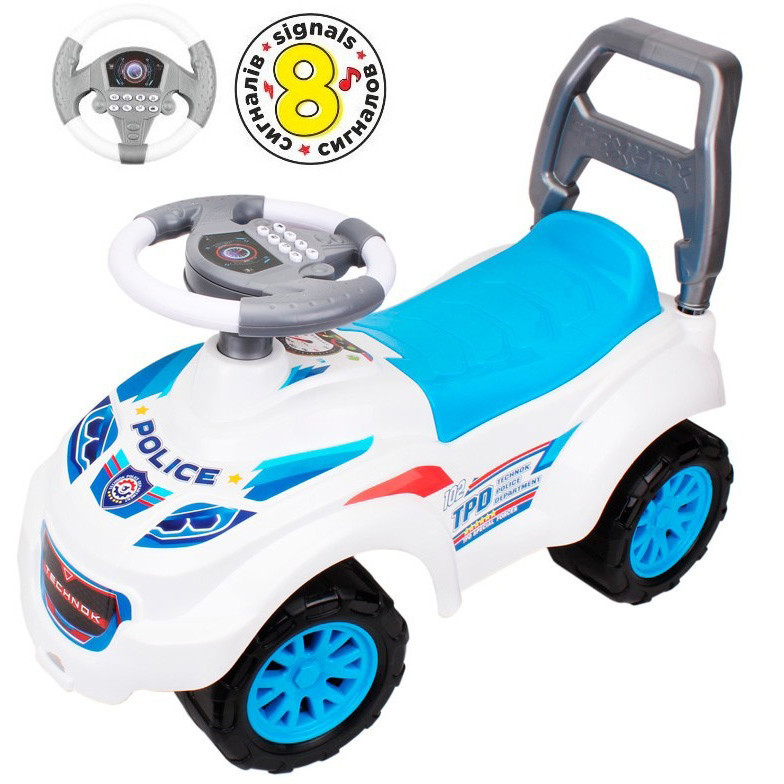 Толокар музичний «Поліція» ТехноК 7433 дитяча машинка каталка для дітей Київ - фото 1
