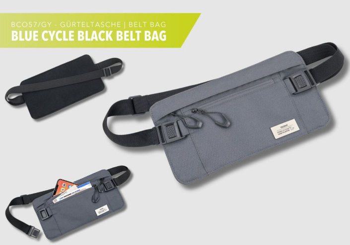 Поясна сумка на блискавці із захистом від зчитування (для RFID-чіпів), сіра Рівне - фото 4