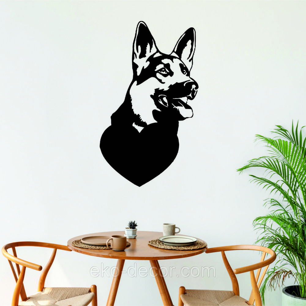Декоративное настенное Панно «Овчарка», Декор на стену 70*41 см, Черный Киев - изображение 1