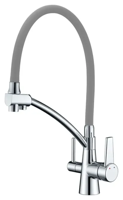 Кухонний змішувач Koer KB-72003-01 з виходом для питної води сірий/хром (KR3375) Чернівці - фото 1