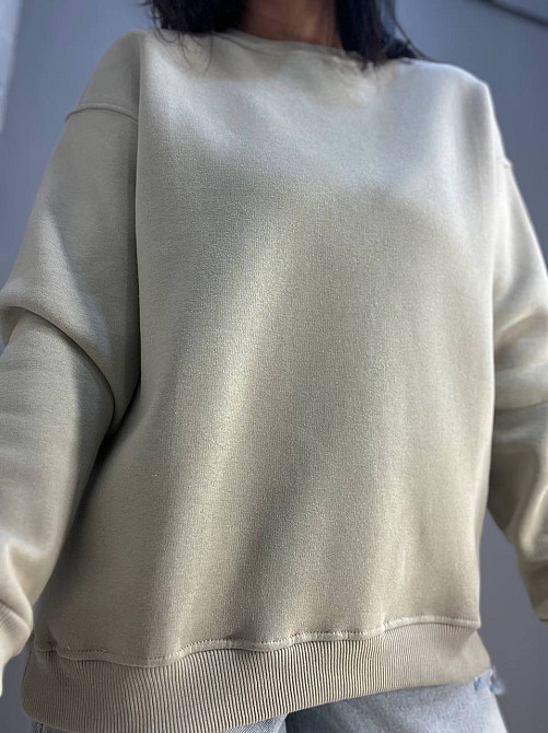 Світшот жіночий Pepper&mint 24-14 базовий простий подовжений оверсайз темно бежевий, темно-бежевий, S Київ - фото 12