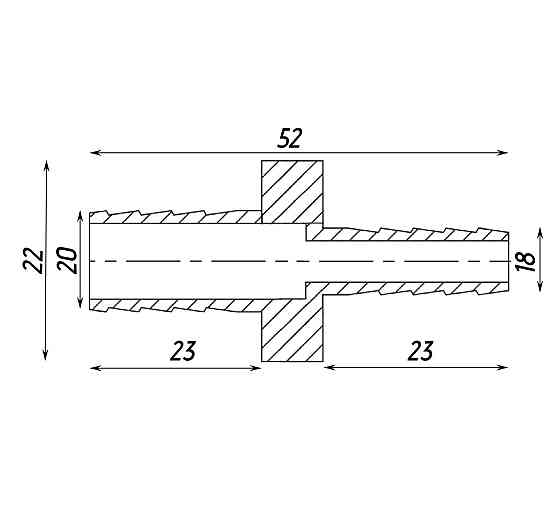 Трубка соединительная прямая редукционная никелированная 20мм х 18мм штампованная А05317А(нк) VA (000026838) Киев
