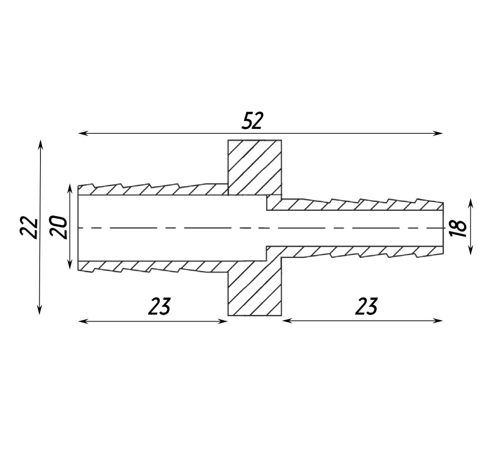 Трубка з'єднувальна пряма редукційна нікельована 20мм х 18мм штампована А05317А(нк) VA (000026838) Київ - фото 2
