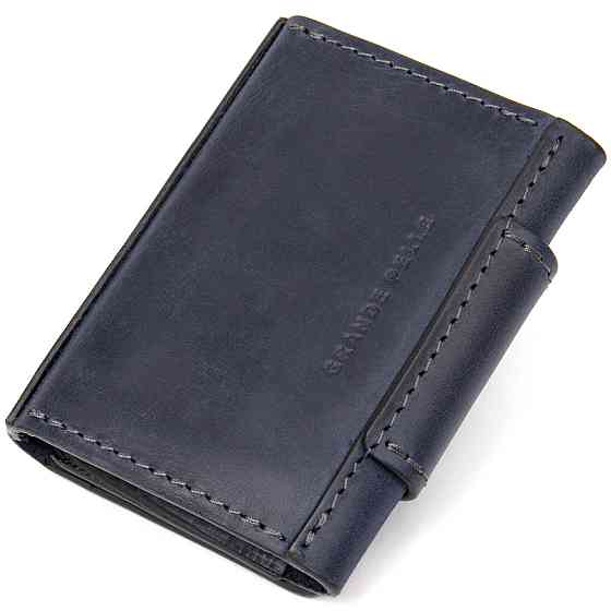 Матовая кожаная визитница GRANDE PELLE 11409 Черный Киев