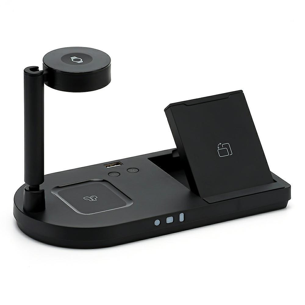 Бездротова зарядна станція 4 в 1 F5 для iPhone, Apple Watch, AirPods Швидка зарядка 15W з підсвічуванням Чорна Київ - фото 9