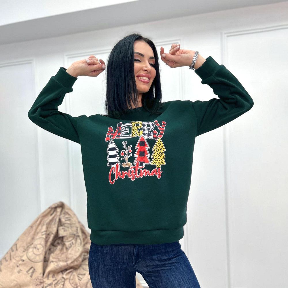 Женский батник с праздничным принтом 