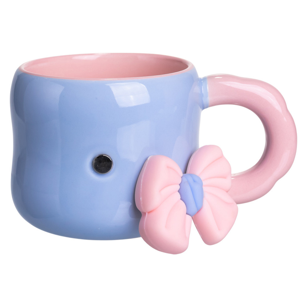 Кубок порцелянова з магнітом Бант 400 (мл) подарункова кружка прикольна чашка для дітей на подарунок Блакитний з рожевим FM-52D Коломия - фото 3
