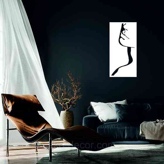 Декоративное настенное Панно «Силуэт женщины», Декор на стену 110*54 см, Белый Киев