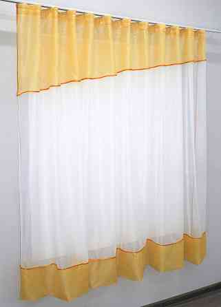 Кухонная занавеска VR-Textil № 047к янтарный с белым 280х170 см (50-094) Киев