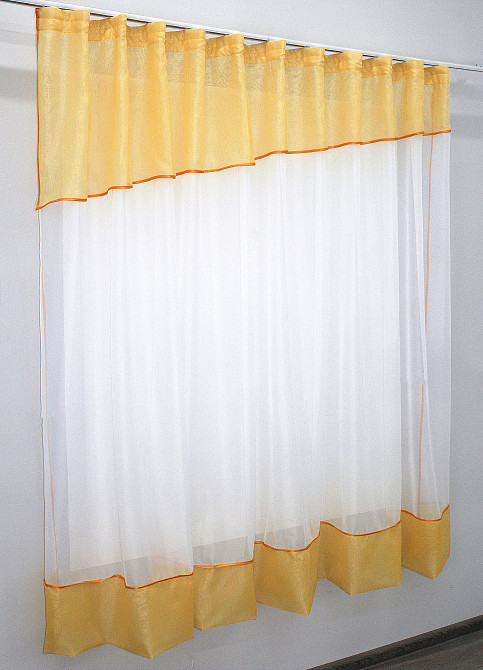 Кухонная занавеска VR-Textil № 047к янтарный с белым 280х170 см (50-094) Киев - изображение 2