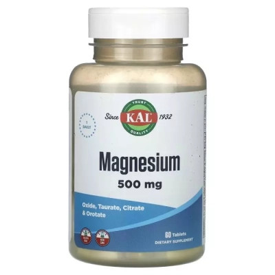 Минералы KAL Магний, 500 мг, Magnesium, 60 таблеток (CAL-57320) Винница - изображение 1